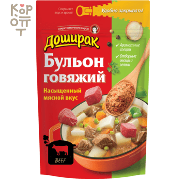 Доширак - Бульон быстрого приготовления со вкусом говядины 90гр.*48шт.  фото 1 &mdash; Корейские товары для всей семьи(КорОпт)