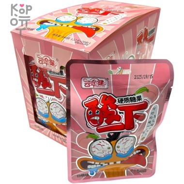 Кислая леденцовая карамель Yun Candy - Жутко кислые конфеты Глаза на выкат, со вкусом Персика &mdash; Корейские товары для всей семьи(КорОпт)