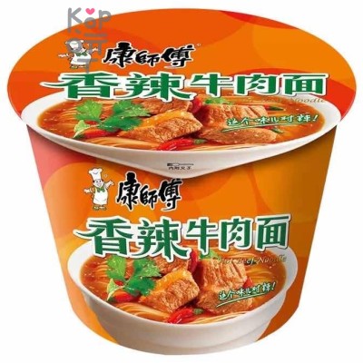 Лапша быстрого приготовления Kang Shi Fu Hot Beef Noodle, с острой говядиной, 112гр. 