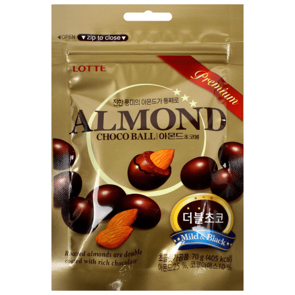 Lotte Premium Almond Choco Ball - Миндаль в молочном шоколаде 70гр.