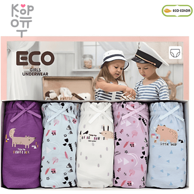 ECO Трусики для девочек Forest Animal, упаковка 5шт., Ю.Корея.  — Корейские товары для всей семьи(КорОпт)