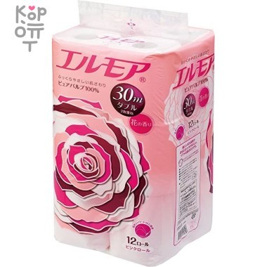 Kami Shodji ELLEMOI Ароматизированная двухслойная туалетная бумага 30м.* 12 рулонов. — Корейские товары для всей семьи(КорОпт)