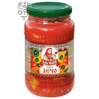 Баба Маня - Лечо натуральное 720 г, Коробка 8 шт.
