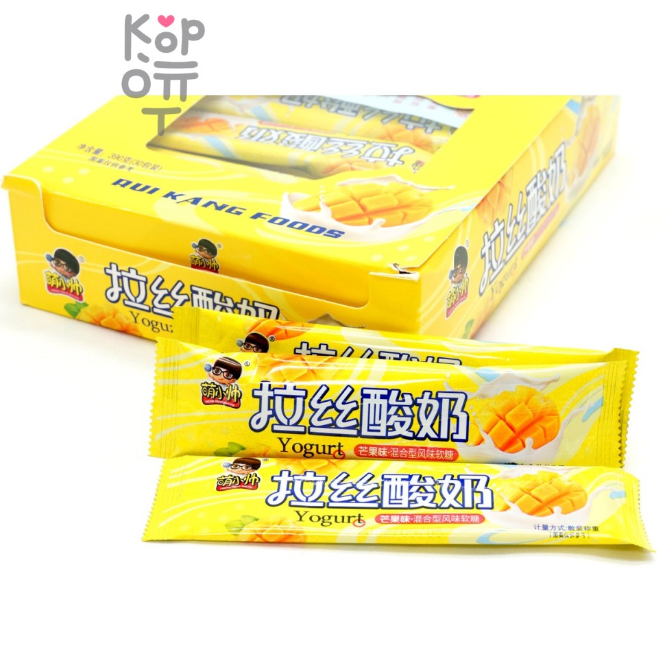 Жевательная конфета тянучка Rui Kang Foods Yogurt со вкусом Йогурта и Манго