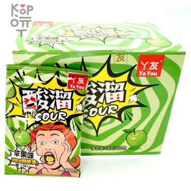 Кислая и освежающая карамель Ya You Sour Candy - со вкусом Яблока — Корейские товары для всей семьи(КорОпт)