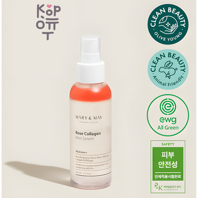 Mary&May Rose Collagen Mist Serum - Увлажняющая мист-сыворотка для кожи лица с коллагеном, ниацинамидом, 100 мл