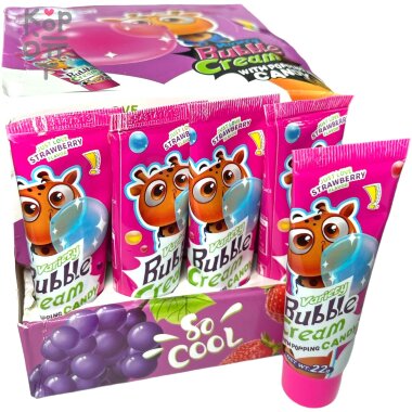 Жевательная резинка Bubble Cream - Жирафик, со вкусом Клубники — Корейские товары для всей семьи(КорОпт)