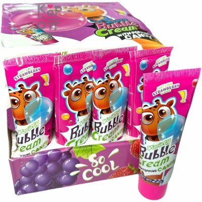 Жевательная резинка Bubble Cream - Жирафик, со вкусом Клубники