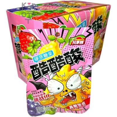 Кислая карамель Anshiya Sour Candy - Кислый до сопель Лимон со вкусом Персика