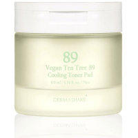 Dermashare Vegan Tea Tree 89 Cooling Toner Pad - Пэды для лица тонизирующие с экстрактом чайного дерева 170 мл 70 шт