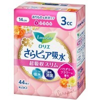 Kao Laurier Sara Pure Super Absorbent Slim 3cc - Гигиенические тонкие ежедневные прокладки 14см., Коробка 44шт.