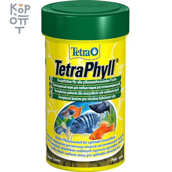 TetraPhyll корм для всех видов рыб растительные хлопья 100 мл, купить с доставкой на дом фото 1 — Корейские товары для всей семьи(КорОпт)