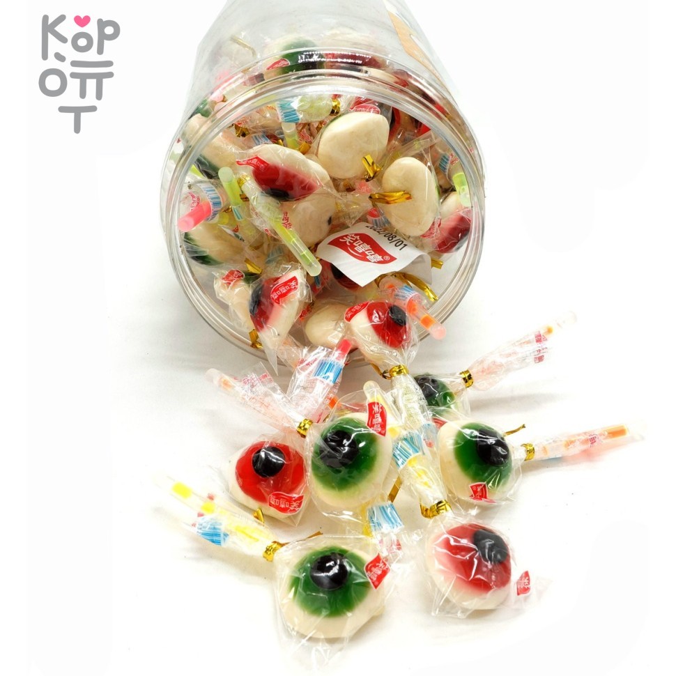 Мармеладки Soft Candy - Глаза с фруктовым вкусом на светящейся палочке, купить с доставкой на дом фото 1 &mdash; Корейские товары для всей семьи(КорОпт)