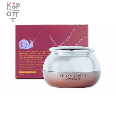 YE DAM YUN BIT Complete Snail Recover Woman Elasticity Cream - Антивозрастной восстанавливающий лифтинг крем с Муцином Улитки 50гр. &mdash; Корейские товары для всей семьи(КорОпт)