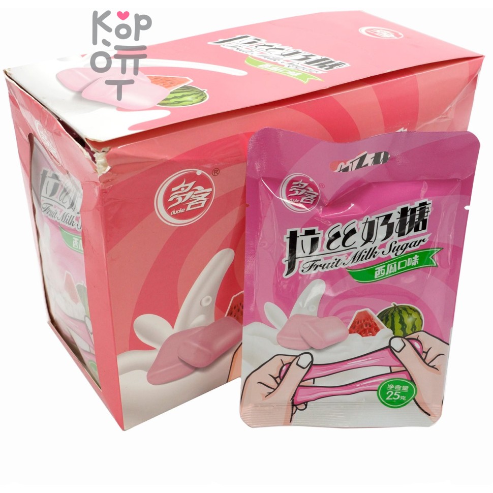 Жевательная конфета Duoke Fruit Flavor тянучка, со вкусом Арбуза