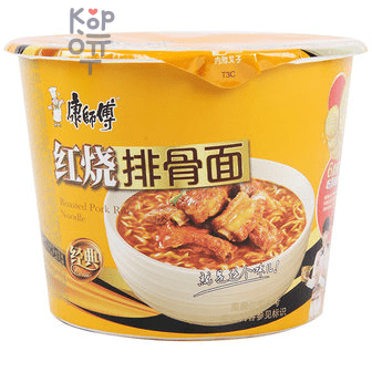 Лапша быстрого приготовления Kang Shi Fu Roasted Pork Ribs Noodle со вкусом свиных ребрышек, 108гр.