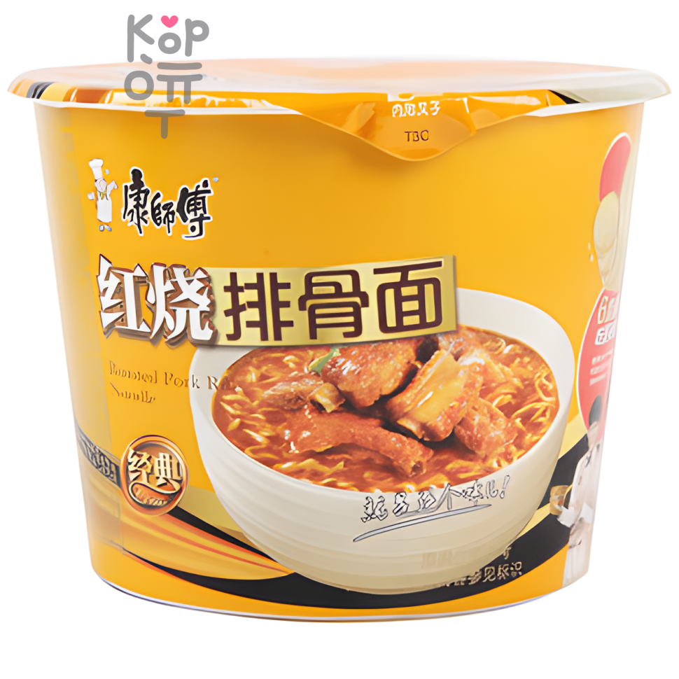 Лапша быстрого приготовления Kang Shi Fu Roasted Pork Ribs Noodle со вкусом свиных ребрышек, 108гр.