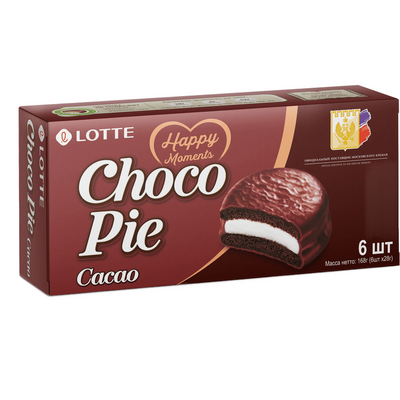 Lotte Choco Pie Cacao - Изысканное пирожное Чокопай Какао
