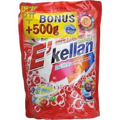  E'kellan Ultra​ Стиральный порошок, 3кг. + 500гр. БЕСПЛАТНО!