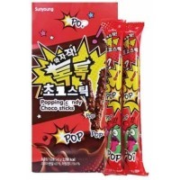 Sunyoung Popping candy - Печенье "Палочки шоколадные с взрывающейся карамелью", 54 г
