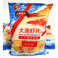 Даляньские цветные чипсы Prawn Crackers с Бохайскими креветками, нежареные с оригинальным вкусом, 160гр.