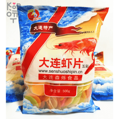 Даляньские цветные чипсы Prawn Crackers с Бохайскими креветками, нежареные с оригинальным вкусом, 160гр. — Корейские товары для всей семьи(КорОпт)