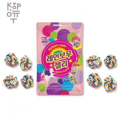 Seoju Rainbow Jelly - Мармелад в посыпке со вкусом Винограда, 46 г