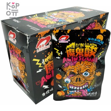 Кислая освежающая карамель Luxing To Challenge Acid Sugar Sour Candy - Крутая кислота со вкусом ледяного Апельсина &mdash; Корейские товары для всей семьи(КорОпт)