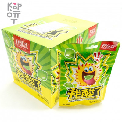Кислая сэндвич помадка I'm Sour Little Lime Flavored Sour Ball Sandwich Fudge Candy - Кислый взрыв со вкусом Лайма