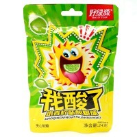 Кислая сэндвич помадка I'm Sour Little Lime Flavored Sour Ball Sandwich Fudge Candy - Кислый взрыв со вкусом Лайма