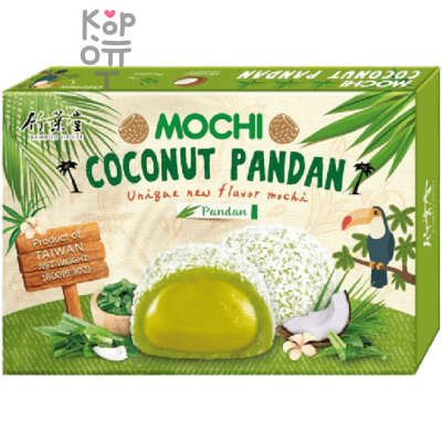 Bamboo House Mochi Coconut Pandan  - Японское рисовое пирожное Моти "Пандан" 6шт., 180гр.