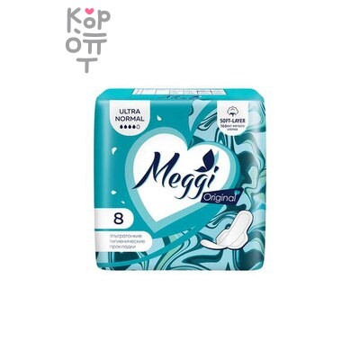 Meggi — Прокладки, гигиенические Ultra Normal (3 мм, 27, 5 см, верхний слой Soft layer - нетканный материал) 8 штук