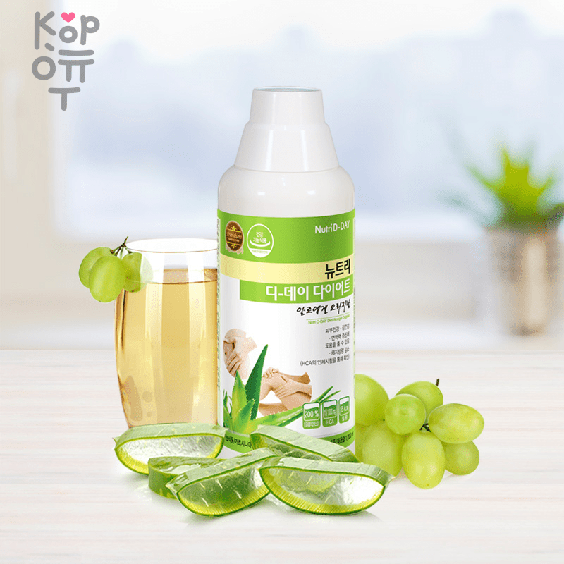 Nutri D-Day Diet Aloe Gel Original - Диетический гель с Алоэ со вкусом Зеленого Винограда для улучшения пищеварения, 1000мл. , купить с доставкой на дом фото 1 &mdash; Корейские товары для всей семьи(КорОпт)
