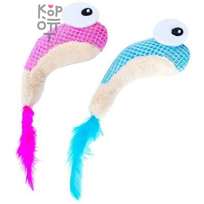 Petstages игрушка для кошек Dental 'Креветки' 2 шт. с кошачьей мятой, 7 см