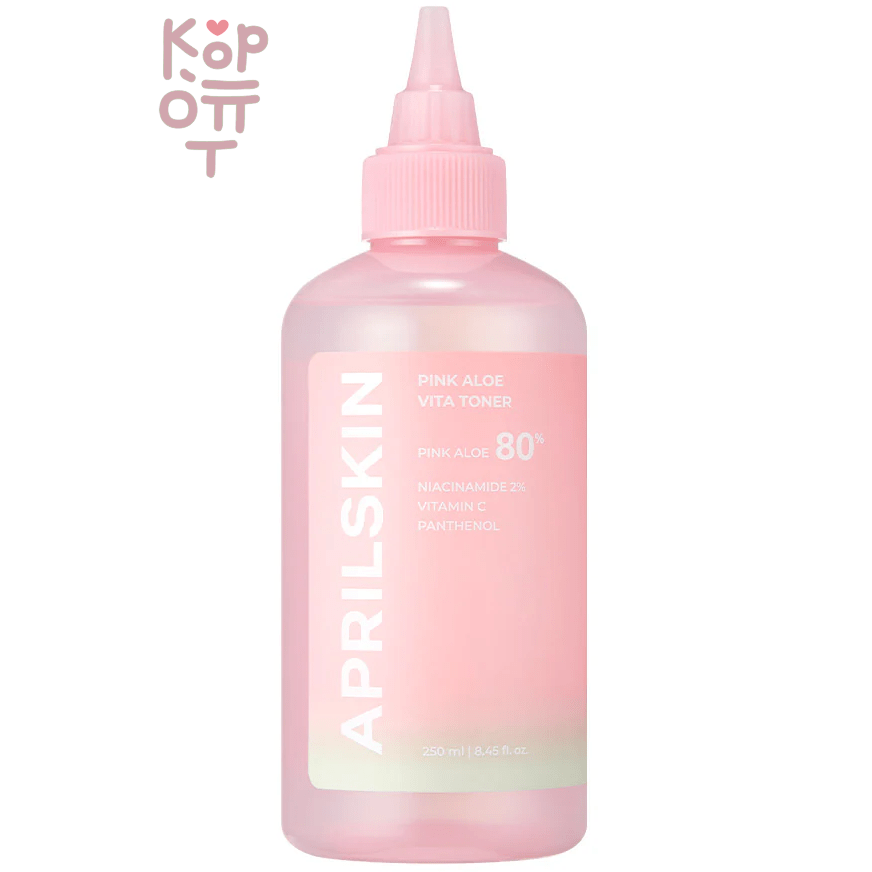 AprilSkin Pink Aloe Vita Toner - Успокаивающий и осветляющий тонер для лица с Розовым Алоэ и витамином С 250мл.