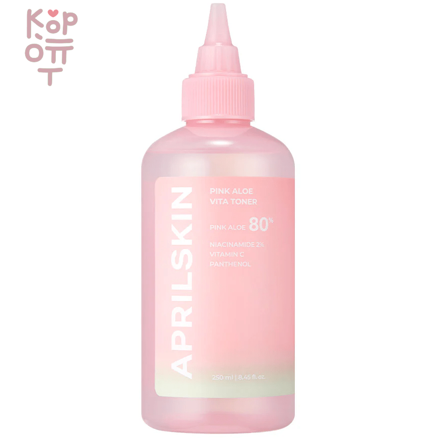 AprilSkin Pink Aloe Vita Toner - Успокаивающий и осветляющий тонер для лица с Розовым Алоэ и витамином С 250мл., купить с доставкой на дом фото 1 — Корейские товары для всей семьи(КорОпт)