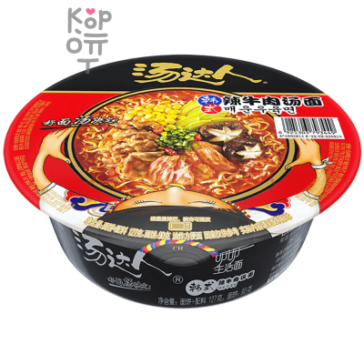 Лапша быстрого приготовления Uni-Tang Korean spicy beef noodle soup, суп с лапшой из говядины по-корейски, 127гр.
