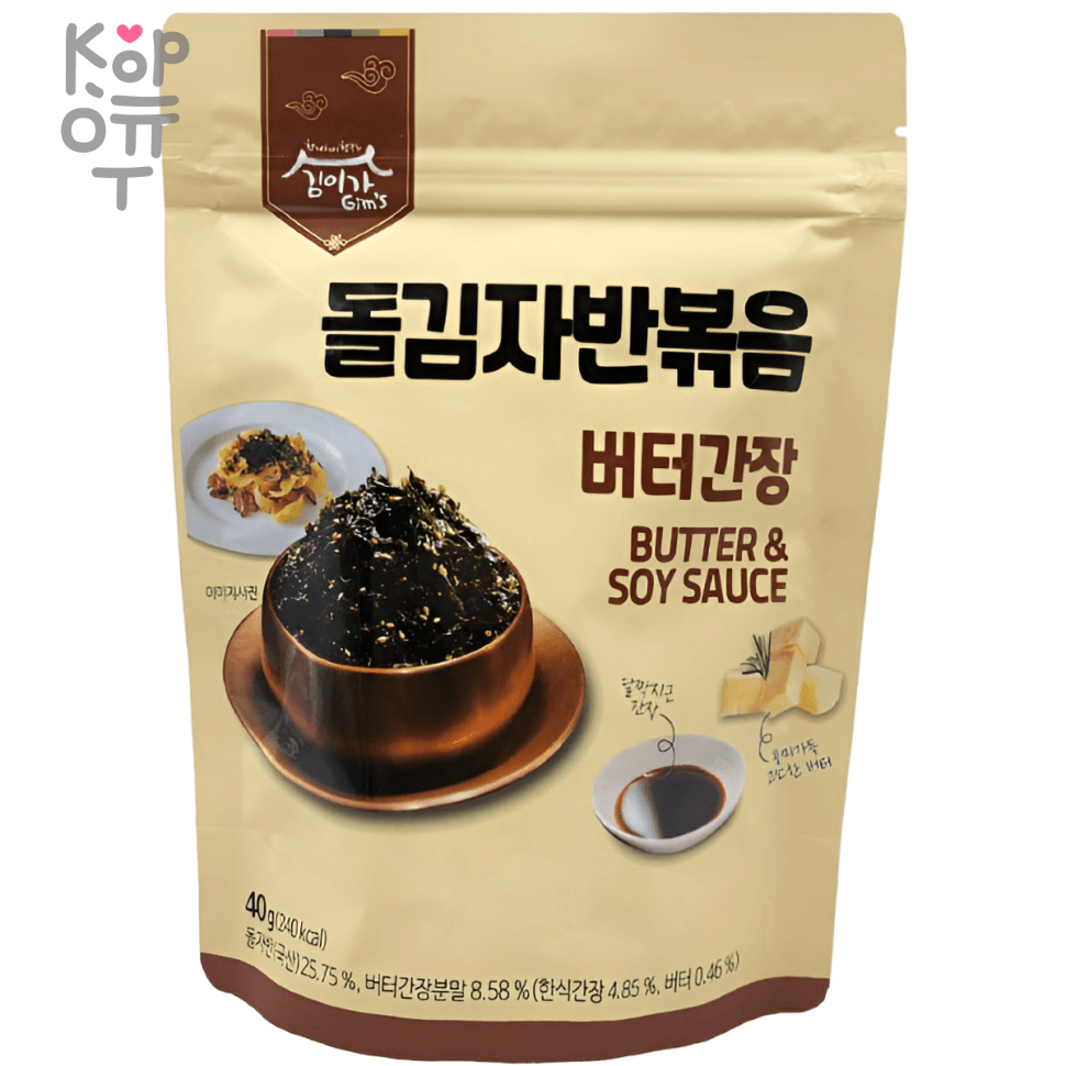 Kim's & Lee's family - Морская капуста в хлопьях, со вкусом соевого соуса и сливочного масла, сушеная, обжаренная, 40гр.