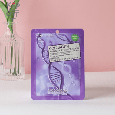 FOODAHOLIC Тканевая 3D маска с коллагеном 23гр. &mdash; Корейские товары для всей семьи(КорОпт)