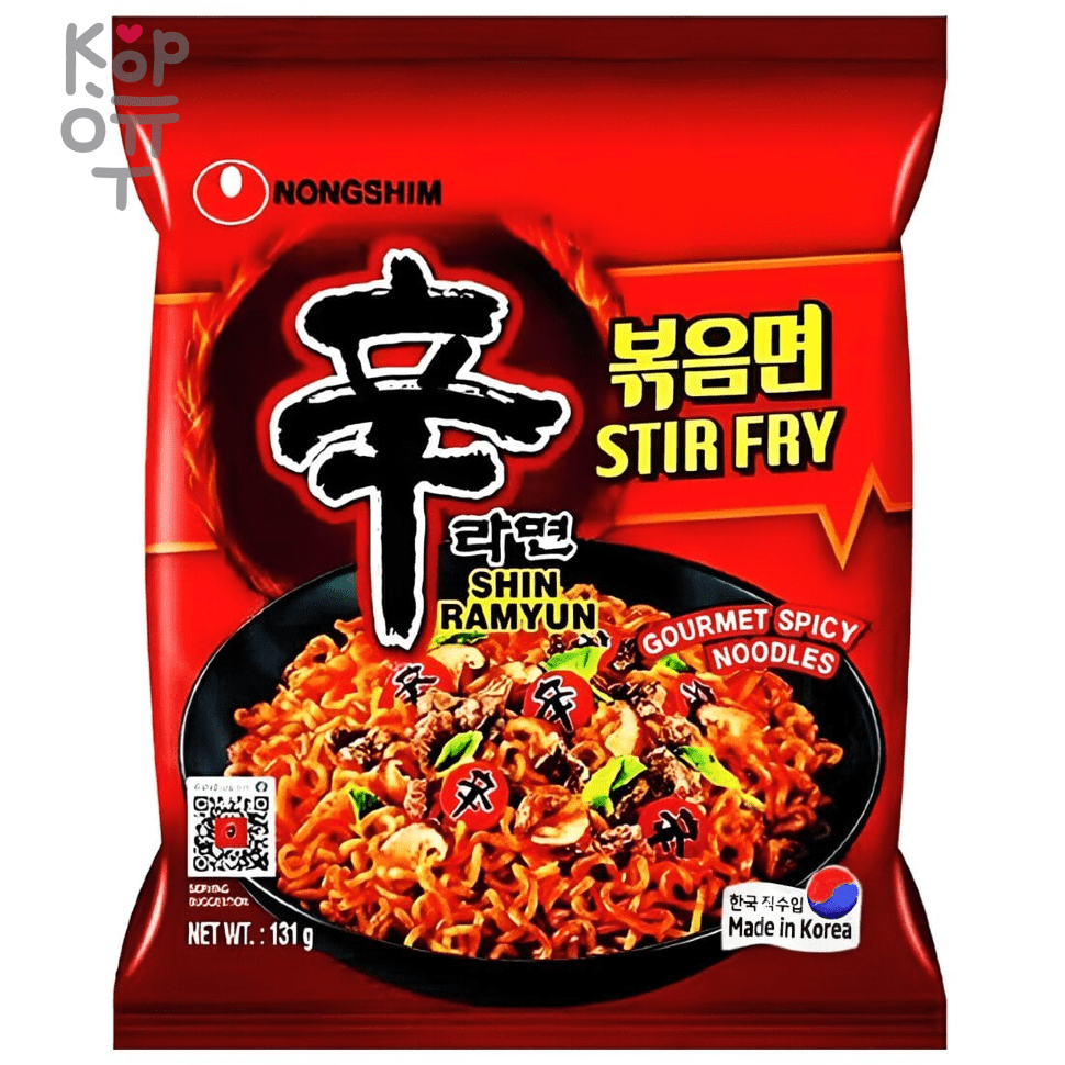 NONGSHIM Stir Fry - Лапша сублимированная жаренная, мягкая упаковка, 131гр.  по цене 5 162 руб. в интернет магазине Корейские товары для всей  семьи(КорОпт)