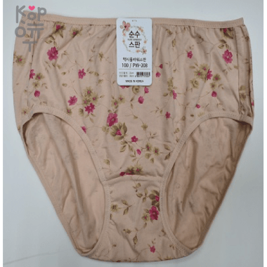 Женские высокие хлопковые трусы с широким боком, Ю.Корея     — Корейские товары для всей семьи(КорОпт)
