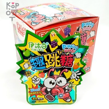 Кислая леденцовая карамель взрывашка YiMuBai Woo - с фруктовым миксом — Корейские товары для всей семьи(КорОпт)