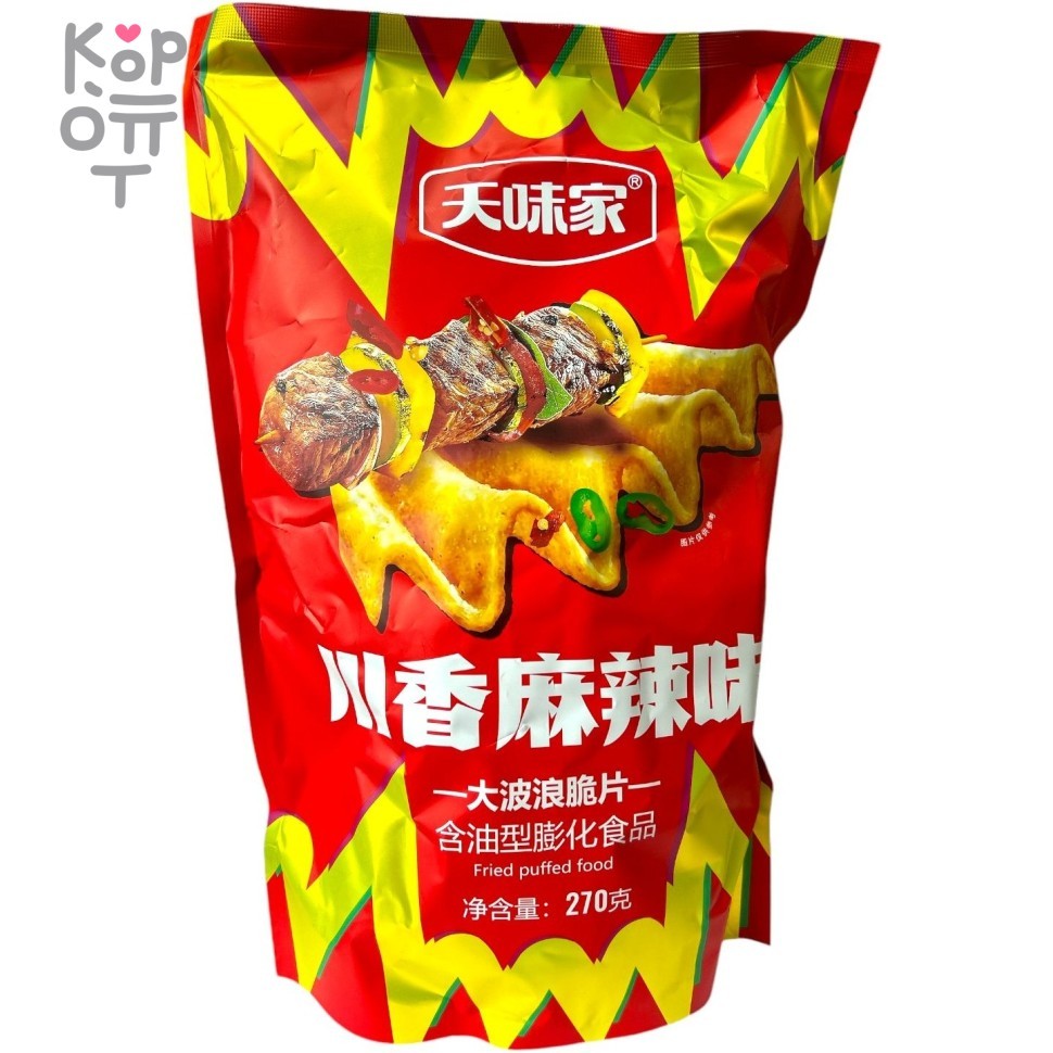 Чипсы в Гигантской упаковке DauTasteHome большая волна со вкусом барбекю с сычуаньскими пряностями, 270гр., купить с доставкой на дом фото 1 — Корейские товары для всей семьи(КорОпт)