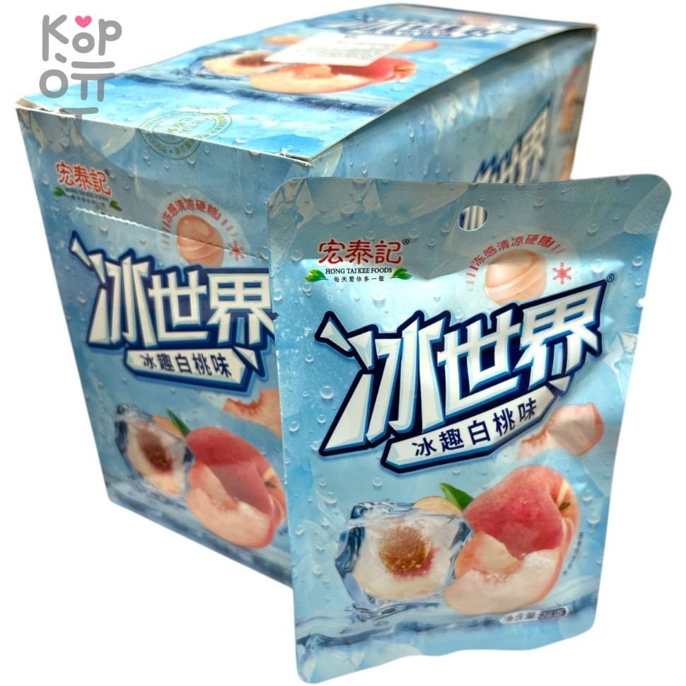 Карамель Hong TaiKee Foods Candy со вкусом ледяного Персика, купить с доставкой на дом фото 1 &mdash; Корейские товары для всей семьи(КорОпт)
