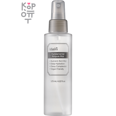 Dear, Klairs Fundamental Ampule Mist - Антиоксидантный увлажняющий мист с экстрактом Камелии 125мл. 