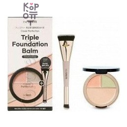 The Saem Cover Perfection Triple Foundation Balm SPF30 PA++ — Трехцветный тональный бальзам для маскировки недостатков кожи, 13 г + 4,5 г + 4,5 г