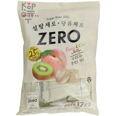 Lotte Zero Sugar Free Fruits Jelly - Мармелад жевательный без сахара со вкусом Персика и Киви 52гр.