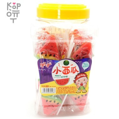 Фруктовый леденец дольки Сочного арбуза на палочке — Корейские товары для всей семьи(КорОпт)