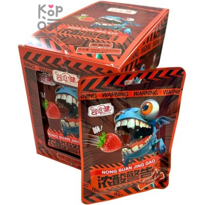 Кислая леденцовая карамель Yun Candy - Жутко кислые конфеты Пожиратели кислоты, со вкусом Клубники