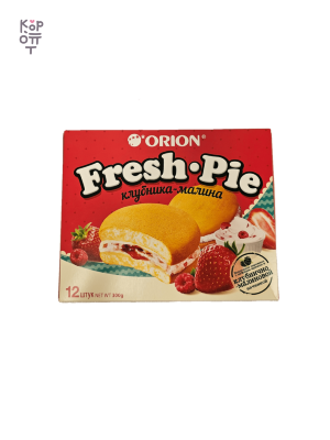 Orion — Fresh Pie Strawberry Raspberry — Пирожное Orion Fresh Pie с клубнично-малиновой начинкой, 300 г — коробка 8 шт